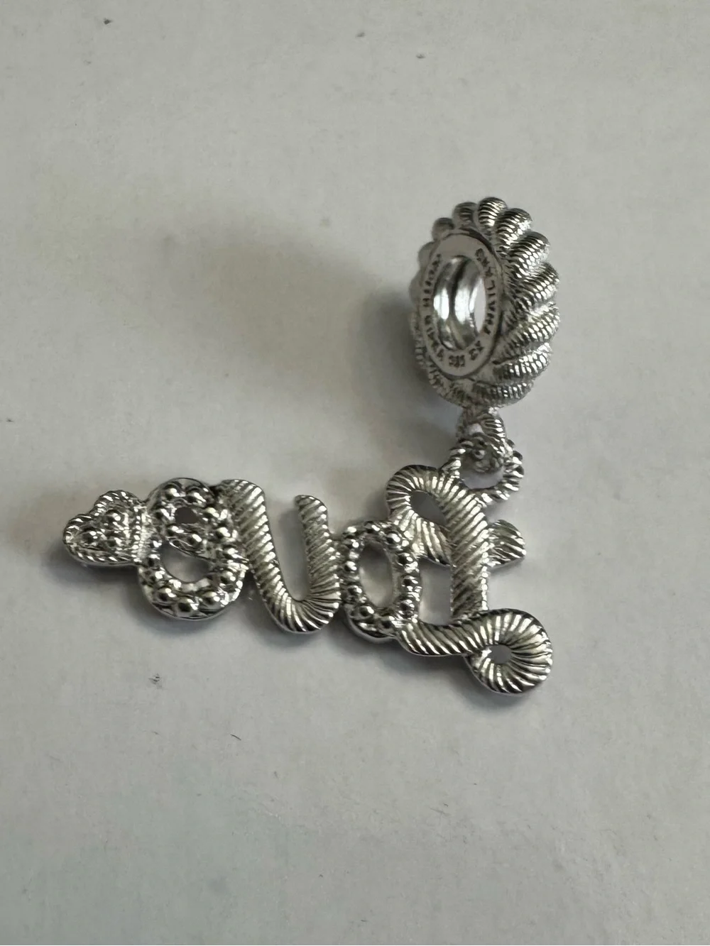 Judith Ripka 925 Silver 'Love' Script Charm Pendant - Picture 5 of 5